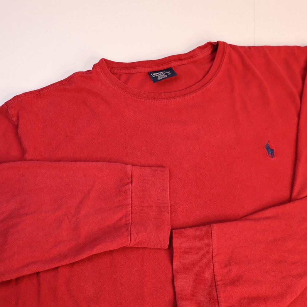 Polo Ralph Lauren Shirt Men Size XL Red Long Sleeves Crewneck T-Shirt